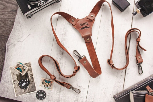 Personalized leather suspenders, Custom leather suspenders, Groomsmen suspenders, Leather suspenders for men, Handmade suspenders